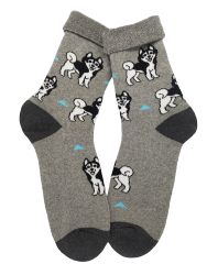  Kis husky-s - visszahajts frottr zokni